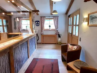 Ein Sitzbereich in der Unterkunft Appartement in Bayrischzell