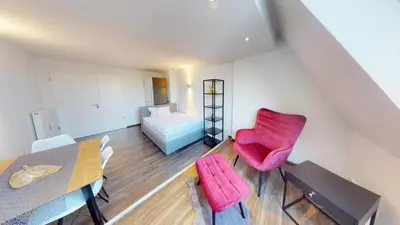 Ein Sitzbereich in der Unterkunft Spacious 4 Bedroom Apartment near City Center