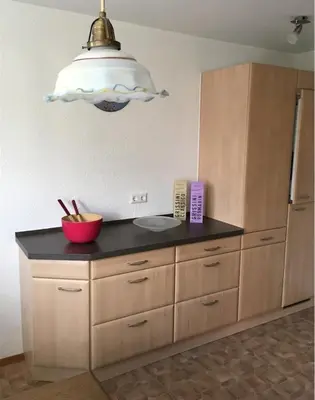 Küche/Küchenzeile in der Unterkunft Ferienwohnung Bluhm
