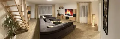 Ein Sitzbereich in der Unterkunft Traunwald