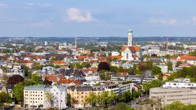 Ein allgemeiner Blick auf Augsburg oder ein Stadtblick von der Ferienwohnung aus
