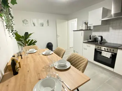 Küche/Küchenzeile in der Unterkunft LUXOMES: Design Apartment - private Parking - 4 People