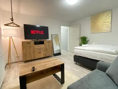 TV/Unterhaltungsangebot in der Unterkunft LUXOMES: Design Apartment - private Parking - 4 People
