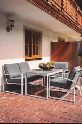 Ein Sitzbereich in der Unterkunft Apartment im Obstgarten