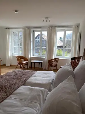 Ein Bett oder Betten in einem Zimmer der Unterkunft Alte Mühle Maising