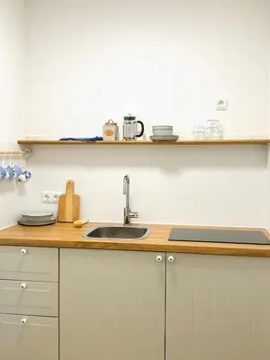 Küche/Küchenzeile in der Unterkunft Alte Mühle Maising