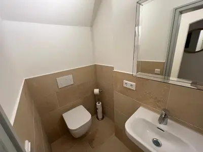 Ein Badezimmer in der Unterkunft LIBORIA I Wohnen im Denkmal Augsburgs