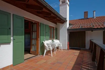 Ein Balkon oder eine Terrasse in der Unterkunft Kaffeehaus Kranzbach