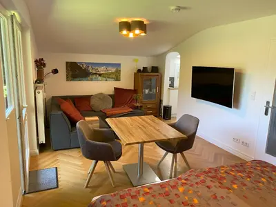 TV/Unterhaltungsangebot in der Unterkunft Apartment Perle am See - Wohnen auf Zeit - Homeoffice - nah am See - buchbar ab 28 Nächte