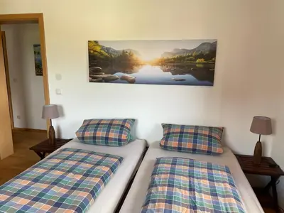 Ein Bett oder Betten in einem Zimmer der Unterkunft Ferienwohnung Meridiana