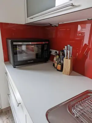 Küche/Küchenzeile in der Unterkunft Wohnen im mobilen Haus
