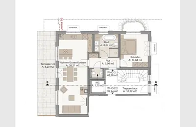 Grundriss der Unterkunft Ferienwohnung RottachSuite