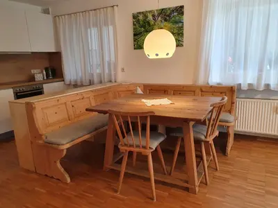 Küche/Küchenzeile in der Unterkunft Ferienwohnung BaMBi