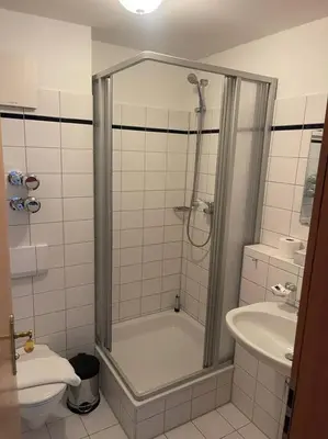 Ein Badezimmer in der Unterkunft Ferienwohnung Lilie - zentral in Bad Wiessee