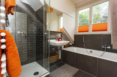 Ein Badezimmer in der Unterkunft Ferienwohnung DAS SCHELLENWIES in Murnau
