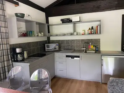 Küche/Küchenzeile in der Unterkunft Ferienwohnung Thalia