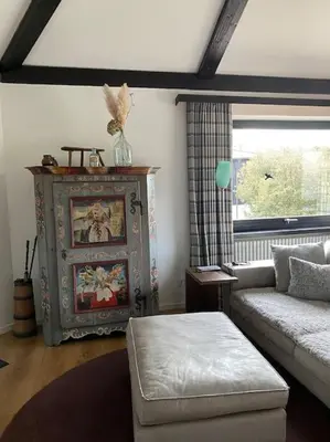 Ein Sitzbereich in der Unterkunft Ferienwohnung Thalia