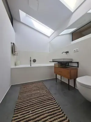 Ein Badezimmer in der Unterkunft Ferienhaus Bergblick 170qm nur 5 min zum Chiemsee