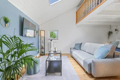 Ein Sitzbereich in der Unterkunft cruwzo I Maisonette - Netflix - Parking - near Audi