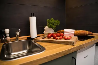 Küche/Küchenzeile in der Unterkunft Fresh apartment - 20th floor - Netflix - Center
