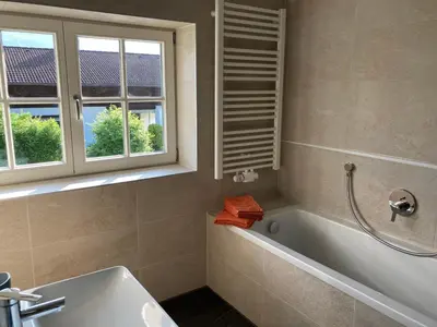 Ein Badezimmer in der Unterkunft Wössner Ferienhaus