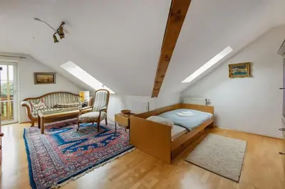 Ein Bett oder Betten in einem Zimmer der Unterkunft Schönes Ferienhaus in Allgäuer Top-Lage