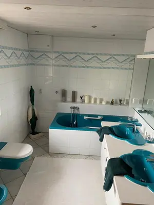 Ein Badezimmer in der Unterkunft Nabo Ferienwohnung Lechbruck