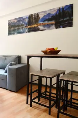 Ein Sitzbereich in der Unterkunft Ferienwohnung Ivanka mit Garten