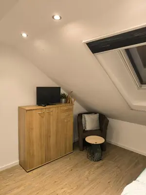 TV/Unterhaltungsangebot in der Unterkunft Helle Wohnung mit zwei Schlafzimmern