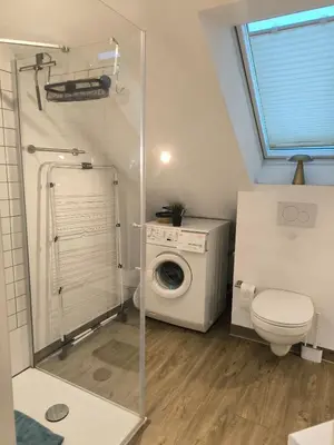 Ein Badezimmer in der Unterkunft Helle Wohnung mit zwei Schlafzimmern
