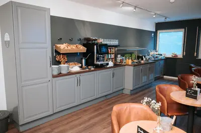 Küche/Küchenzeile in der Unterkunft Alpenglühen Smart Hotel