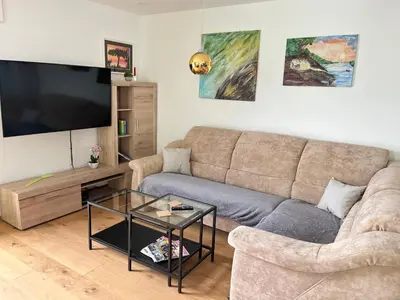 Ein Sitzbereich in der Unterkunft Ferienwohnung beim Mane