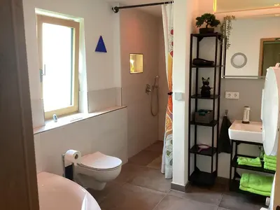 Ein Badezimmer in der Unterkunft Ferienwohnung beim Mane