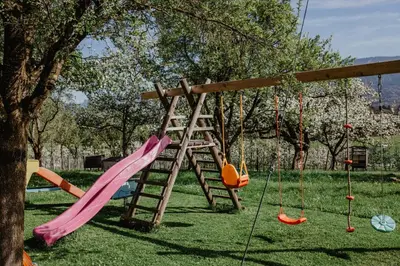 Ein Kinderspielbereich in der Unterkunft 4 Sterne Ferienwohnung Hochries