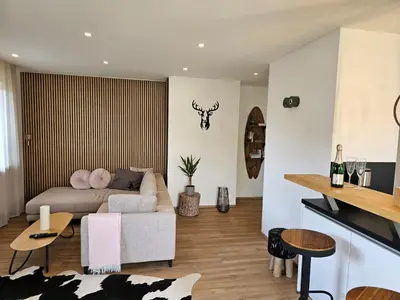 Ein Sitzbereich in der Unterkunft Ferienwohnung Messinger