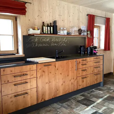 Küche/Küchenzeile in der Unterkunft Lohei - Chalets im Chiemgau