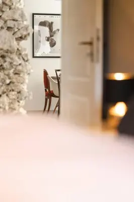 Ein Sitzbereich in der Unterkunft Mountain Chalet on Gut Buchwies