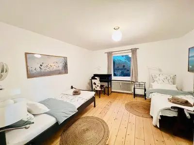 Ein Bett oder Betten in einem Zimmer der Unterkunft Ferienwohnung NaturReich