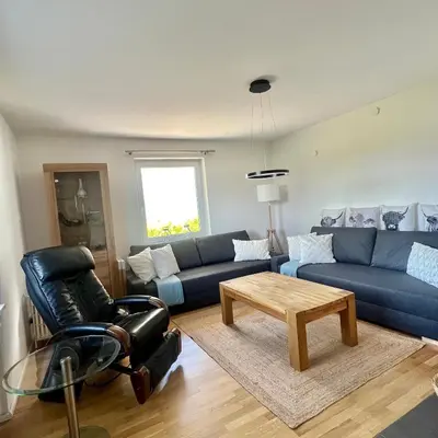 Ein Sitzbereich in der Unterkunft Ferienwohnung NaturReich