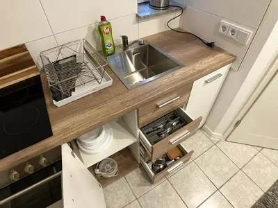 Küche/Küchenzeile in der Unterkunft Ruhige Wohnung nahe Traunreut