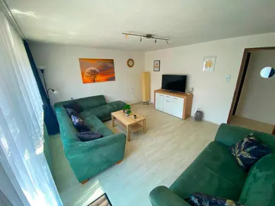 Ein Sitzbereich in der Unterkunft Ferienhaus Langweid