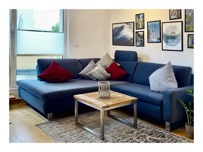 Ein Sitzbereich in der Unterkunft Moderne CityWohnung nahe Theresienwiese & Westpark