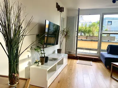 TV/Unterhaltungsangebot in der Unterkunft Moderne CityWohnung nahe Theresienwiese & Westpark