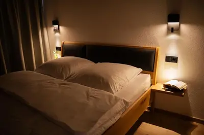 Ein Bett oder Betten in einem Zimmer der Unterkunft Neu - Ferienhaus Moritz & Josie zur Alleinnutzung