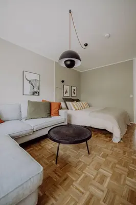 Ein Bett oder Betten in einem Zimmer der Unterkunft Stylisches Design-Apartment