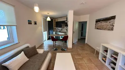 Ein Sitzbereich in der Unterkunft Ferienwohnung in Oberschondorf mit Terasse