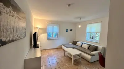 TV/Unterhaltungsangebot in der Unterkunft Ferienwohnung in Oberschondorf mit Terasse