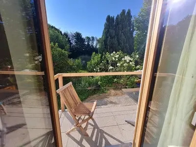 Ein Balkon oder eine Terrasse in der Unterkunft Alpenblick Pang