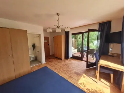 Ein Sitzbereich in der Unterkunft Alpenblick Pang