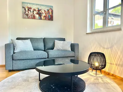 Ein Sitzbereich in der Unterkunft Apartment Huberspitz - Ruhe, Berge & Natur